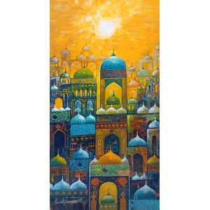 Javed Qamar, 12 x 24 inch, Acrylic on Canvas, Cityscape Painting, AC-JQ-267 Javed Qamar, 12 x 24 inch, Acrylic on Canvas, Cityscape Painting, AC-JQ-267